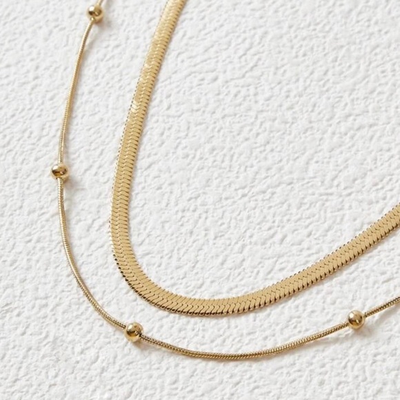 Gold 2pc Stainless Steel Necklace - Picture 5 of 5